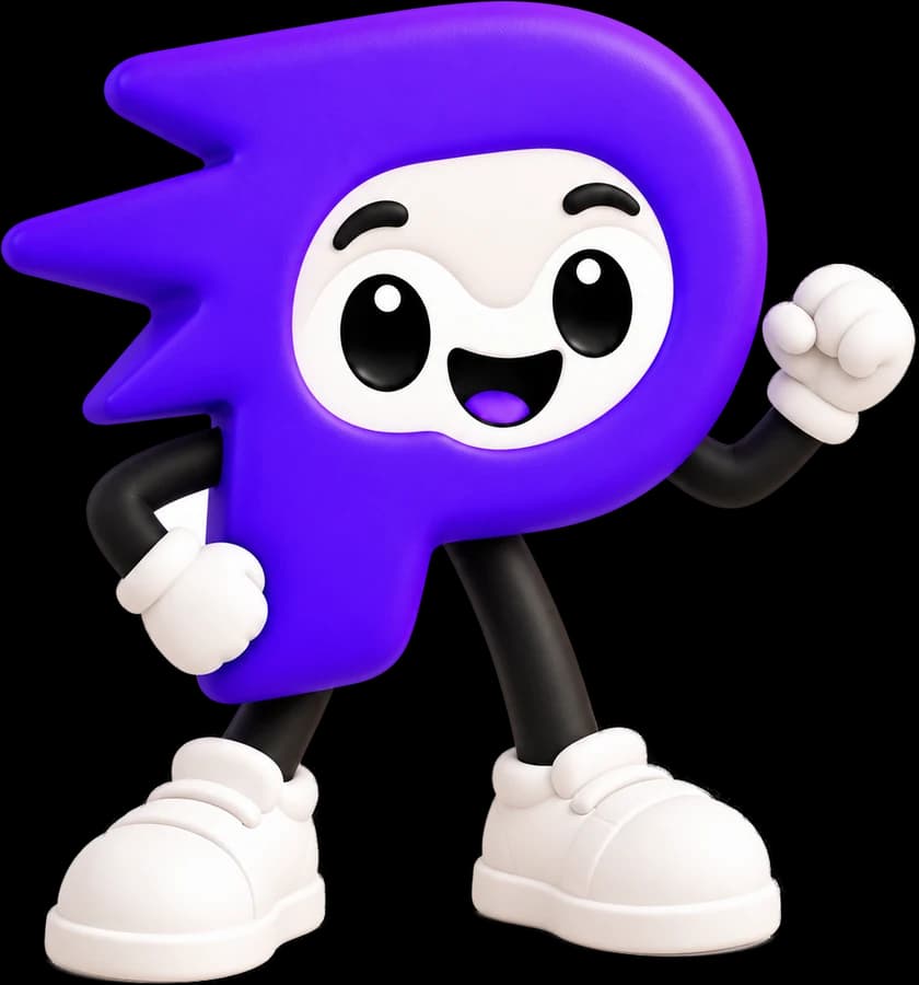 Mascote pedeebai de punho no ar a celebrar